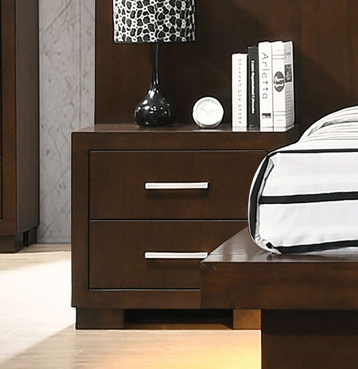 Jessica 2-Drawer Nightstand Cappuccino