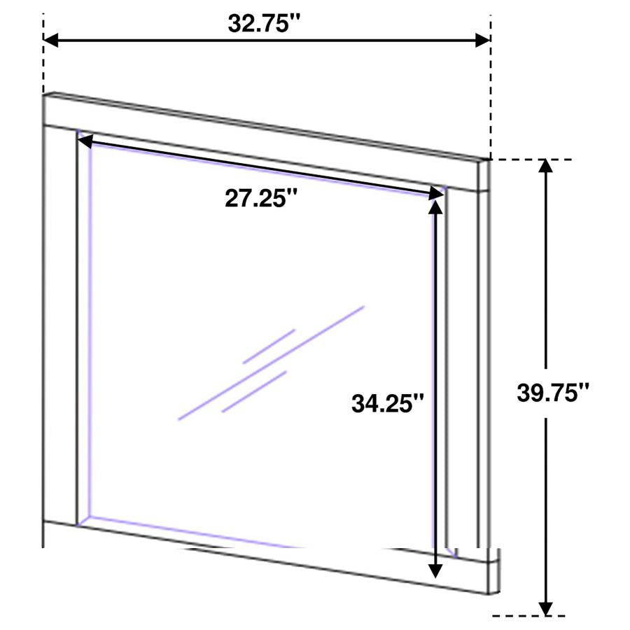 Jessica Rectangular Wall Mirror Cappuccino