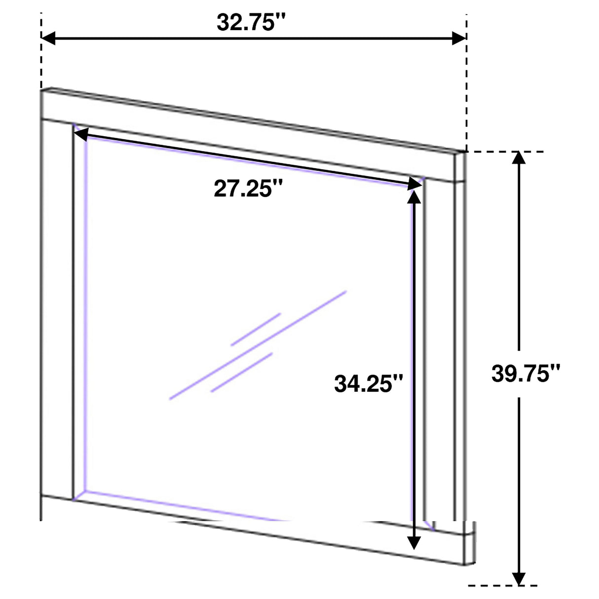 Jessica Rectangular Wall Mirror Cappuccino