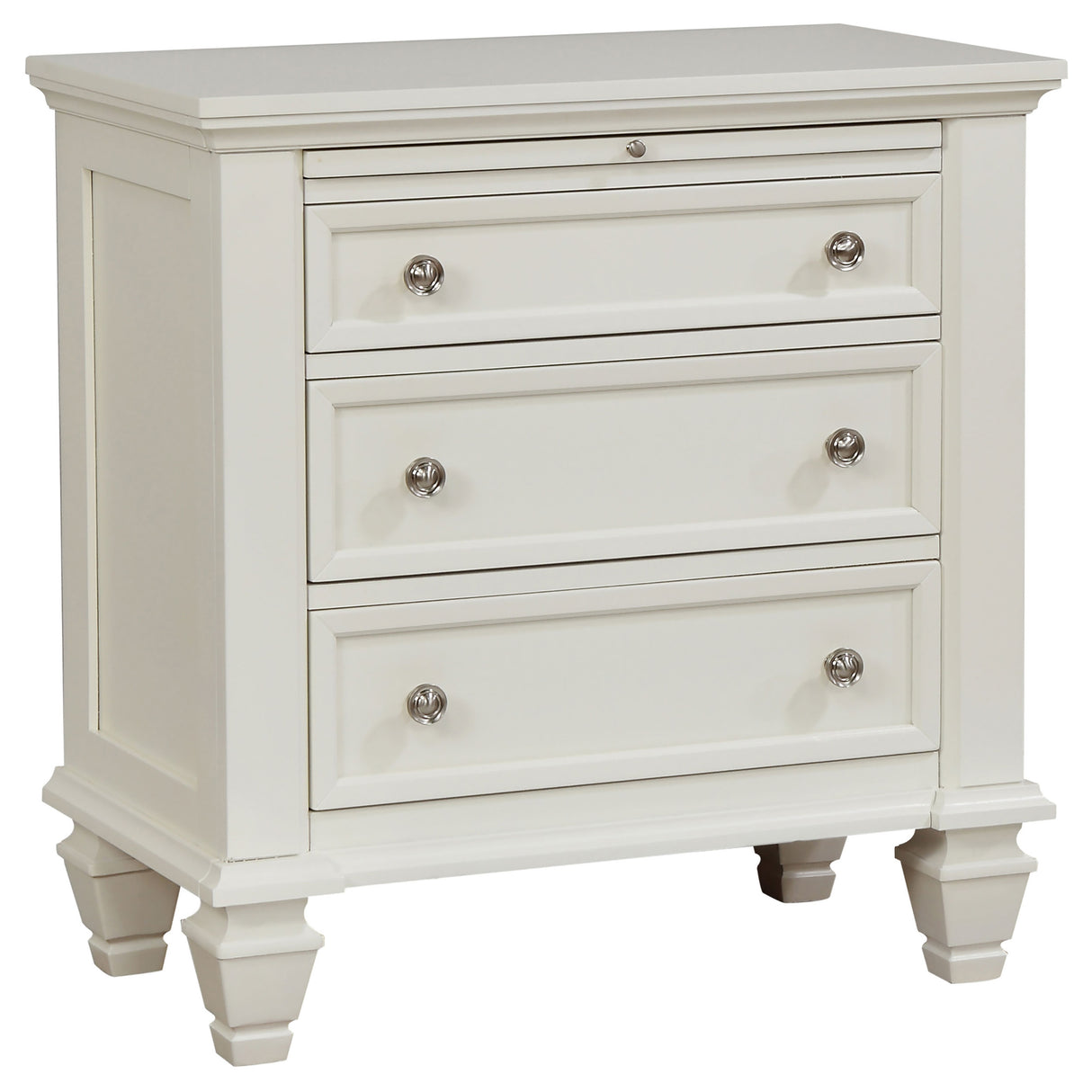 Sandy Beach 3-Drawer Nightstand White