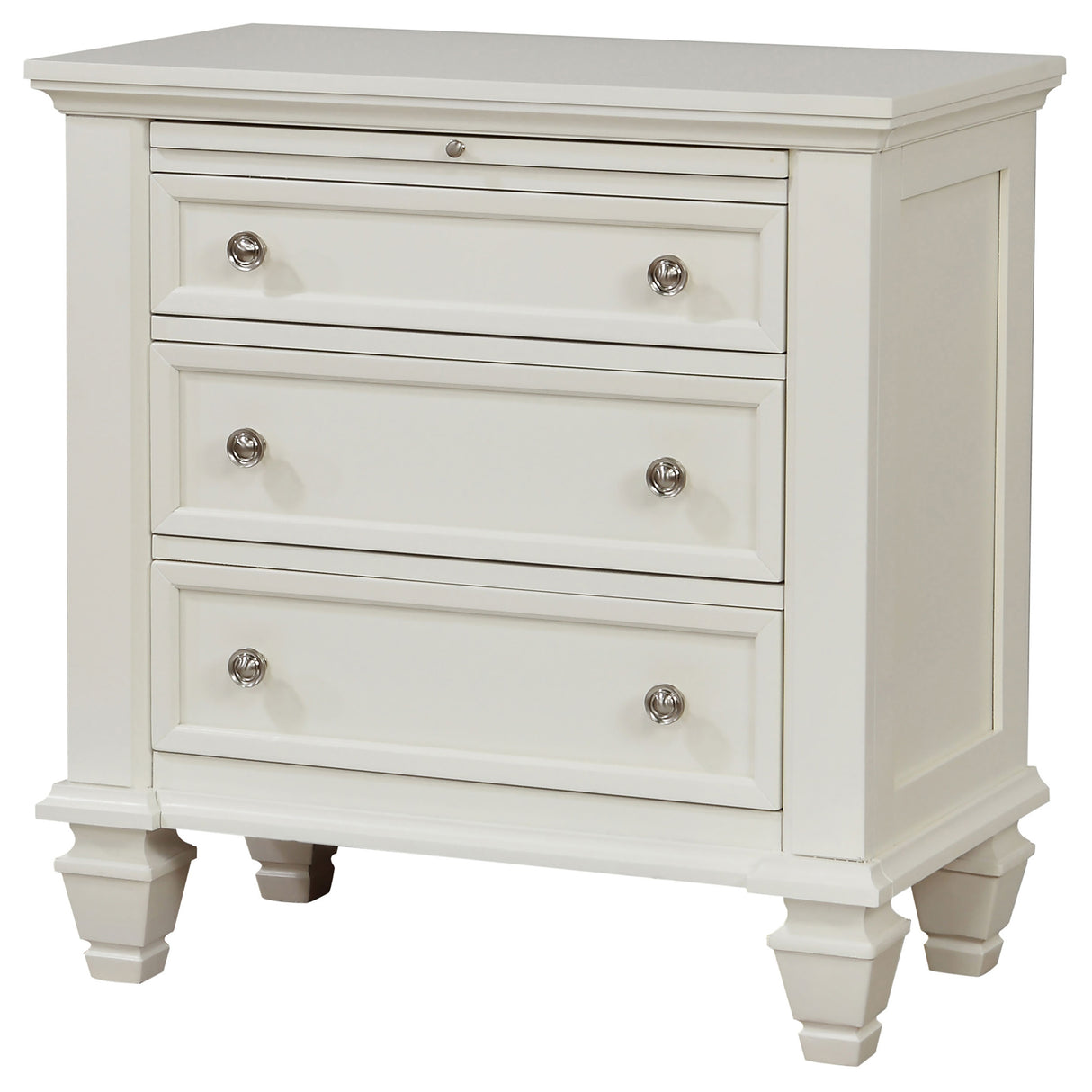 Sandy Beach 3-Drawer Nightstand White