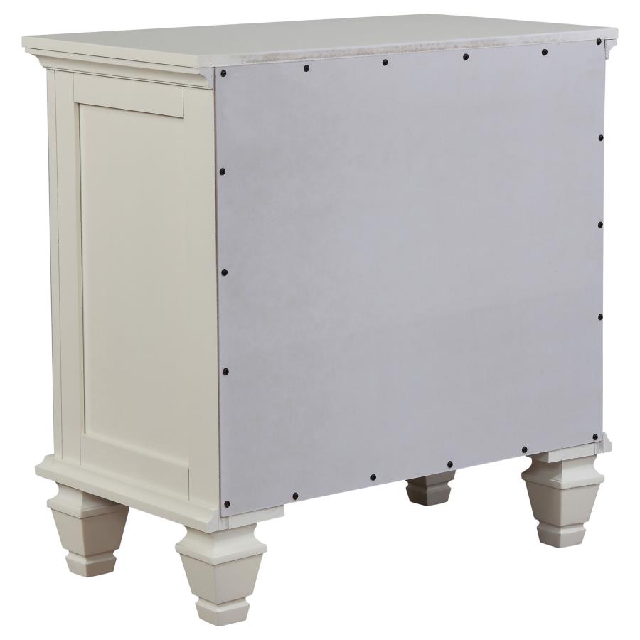 Sandy Beach 3-Drawer Nightstand White