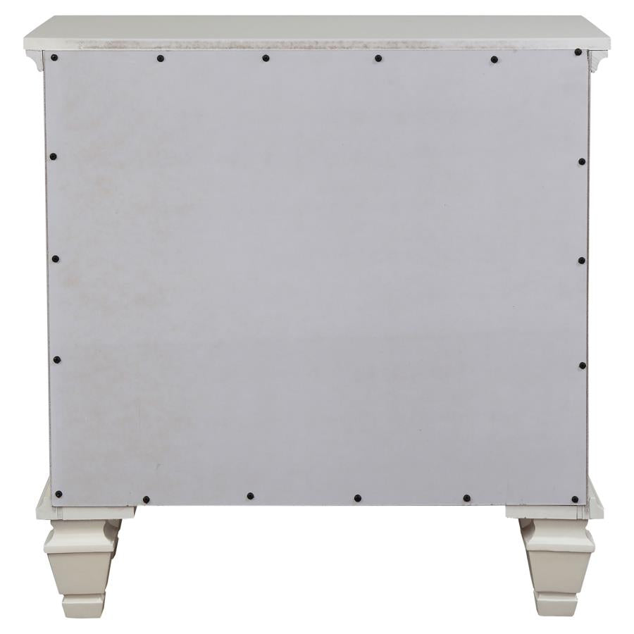 Sandy Beach 3-Drawer Nightstand White