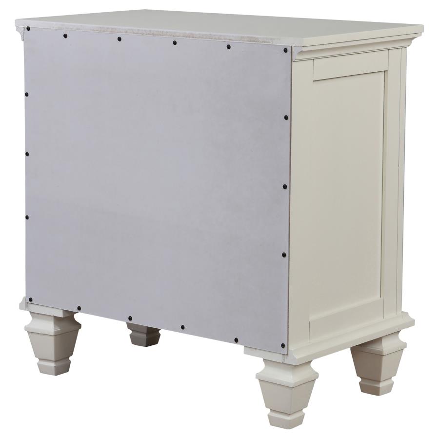 Sandy Beach 3-Drawer Nightstand White