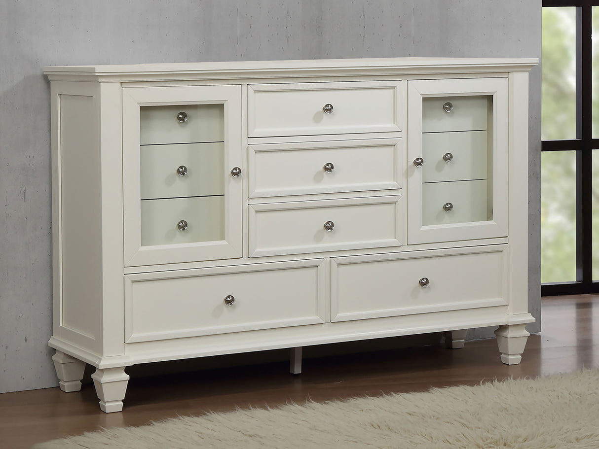 Sandy Beach 11-Drawer Rectangular Dresser White