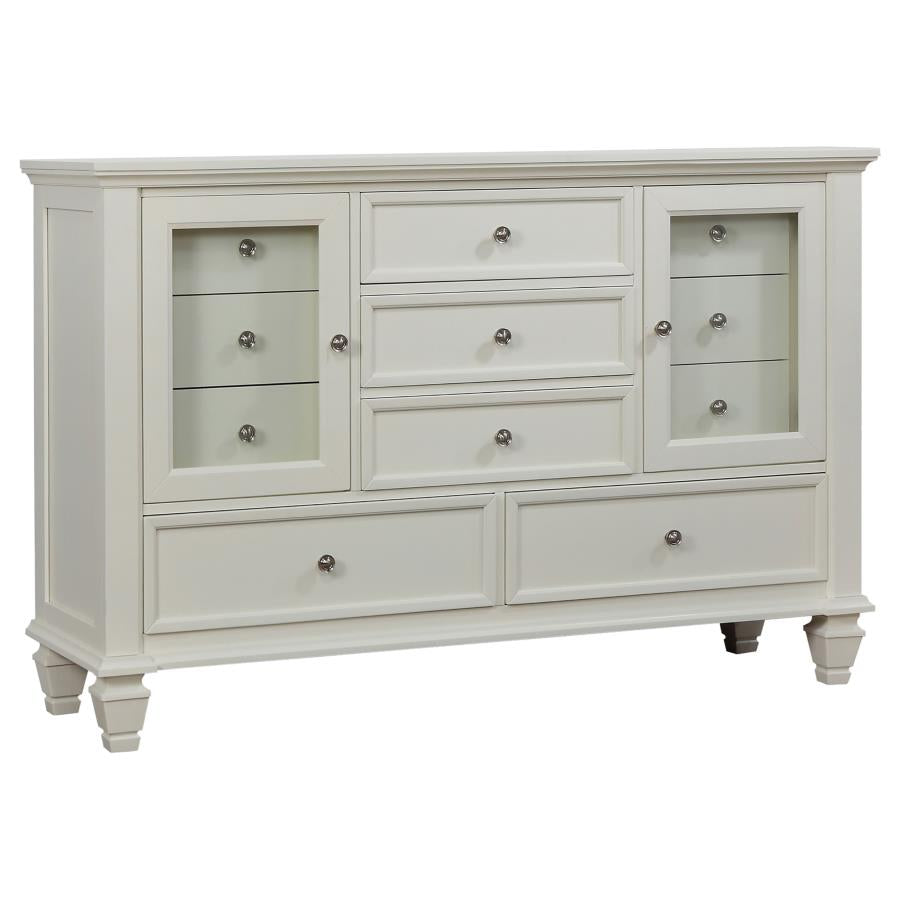 Sandy Beach 11-Drawer Rectangular Dresser White