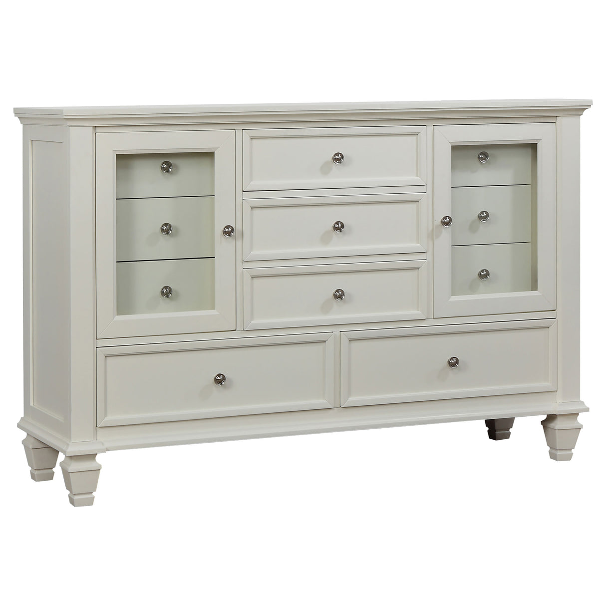 Sandy Beach 11-Drawer Rectangular Dresser White