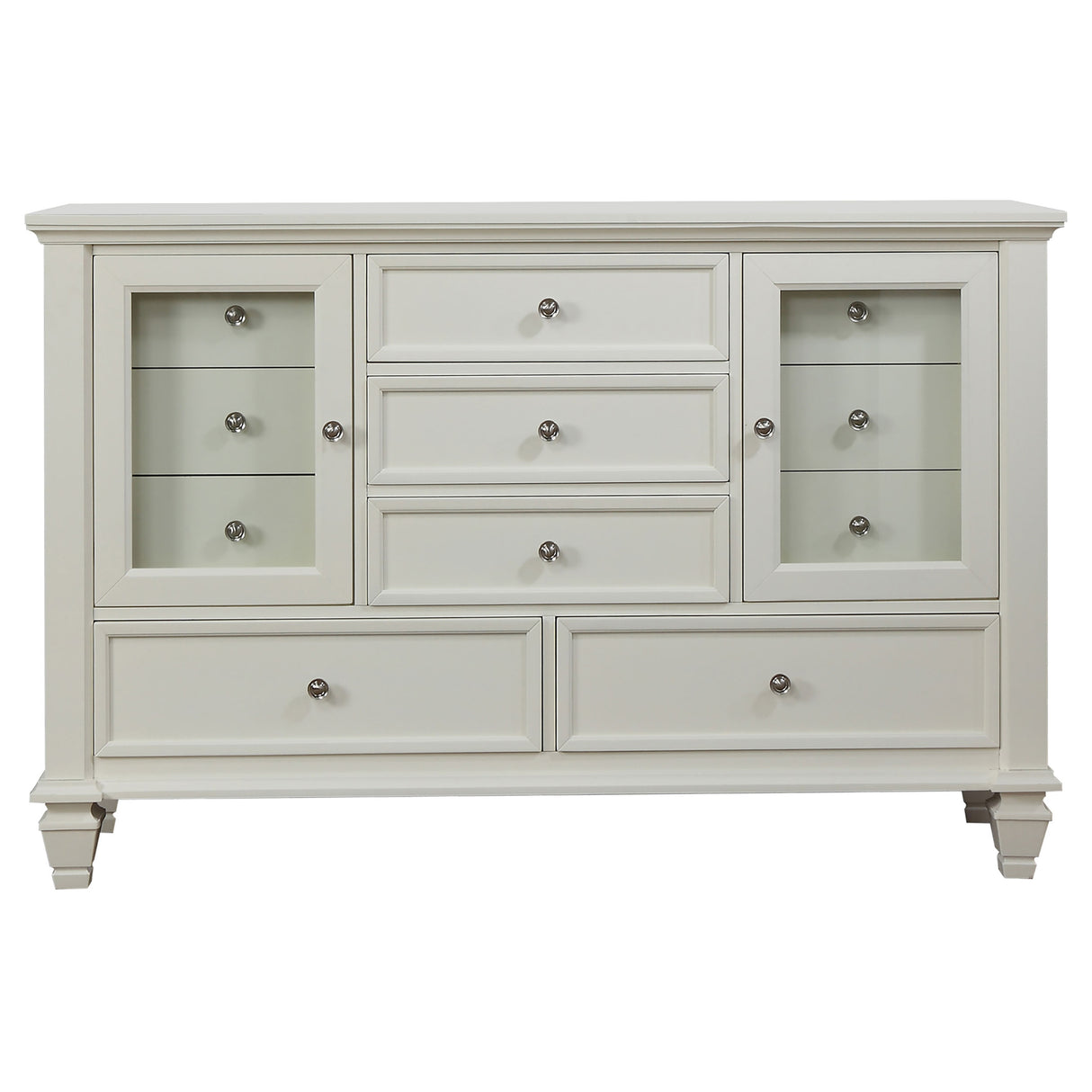 Sandy Beach 11-Drawer Rectangular Dresser White