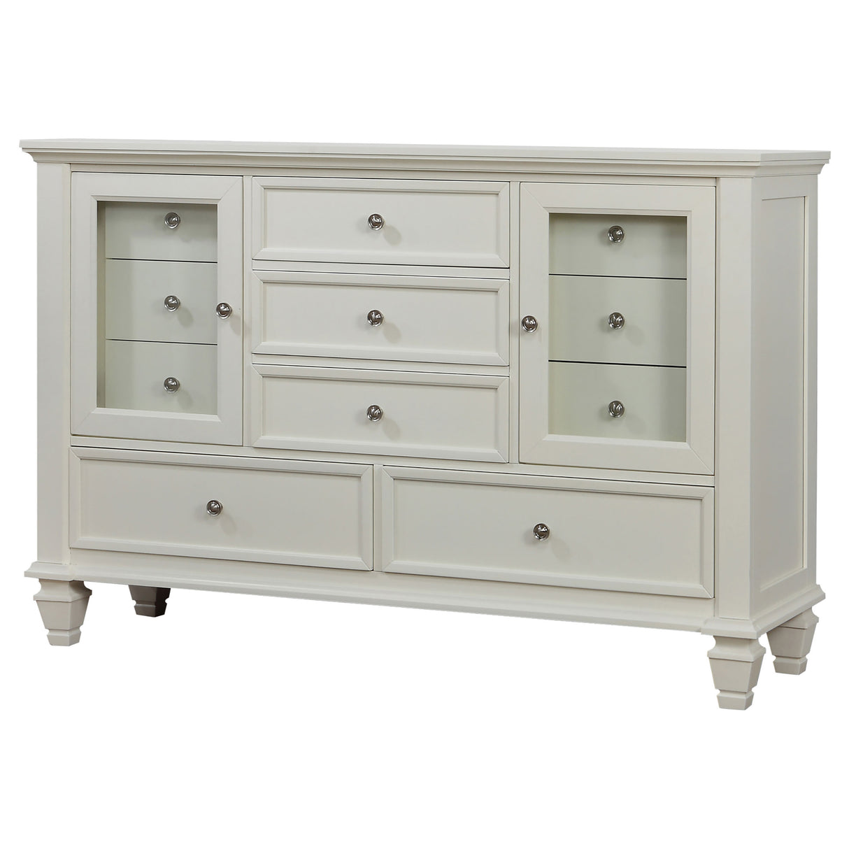 Sandy Beach 11-Drawer Rectangular Dresser White