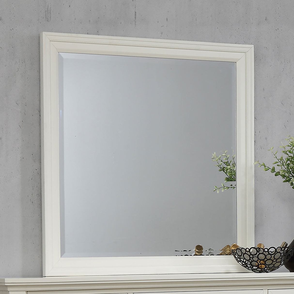 Sandy Beach Rectangular Mirror White