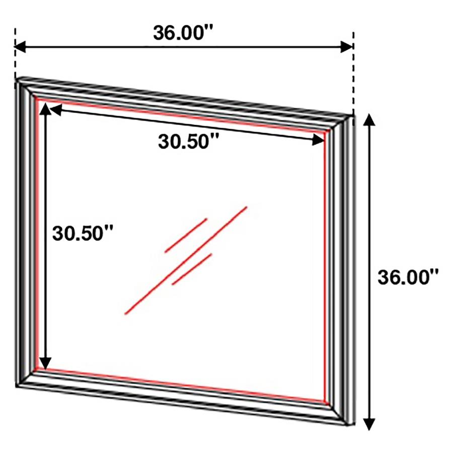 Sandy Beach Rectangular Mirror White