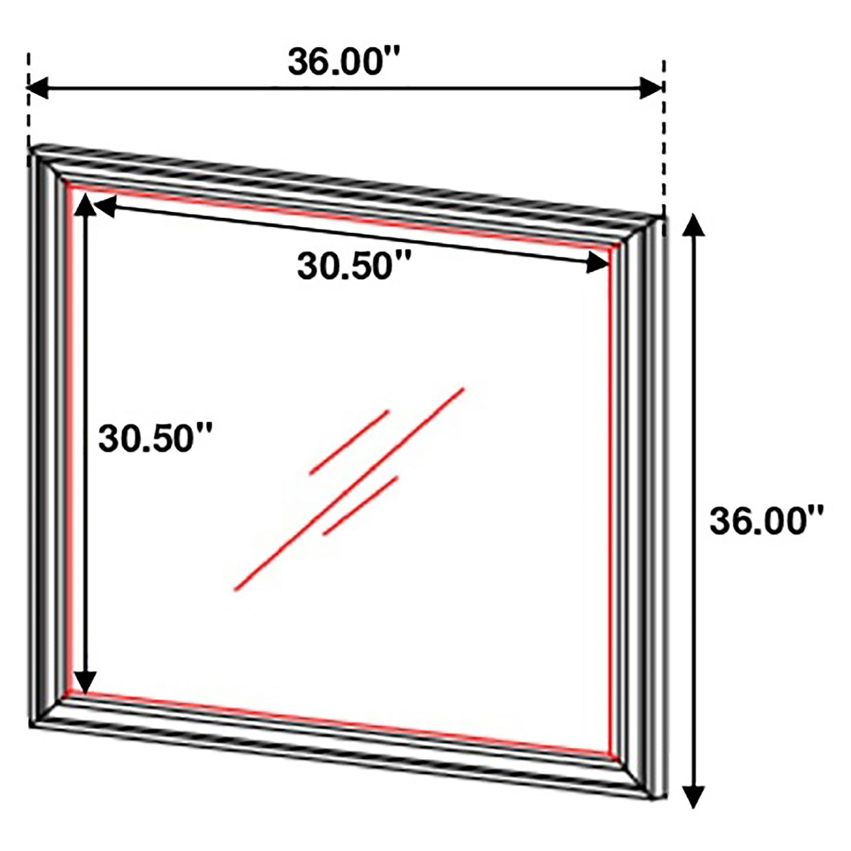 Sandy Beach Rectangular Mirror White