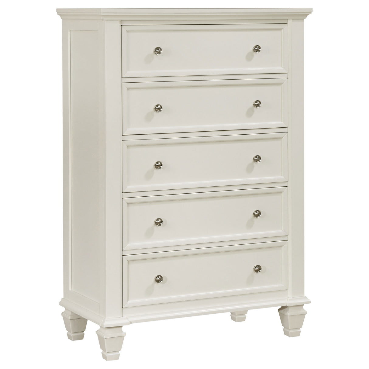 Sandy Beach 5-Drawer Rectangular Chest White