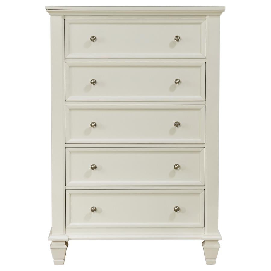 Sandy Beach 5-Drawer Rectangular Chest White