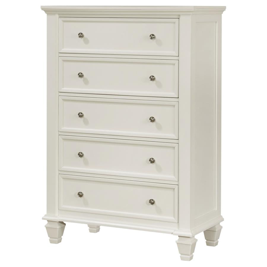 Sandy Beach 5-Drawer Rectangular Chest White