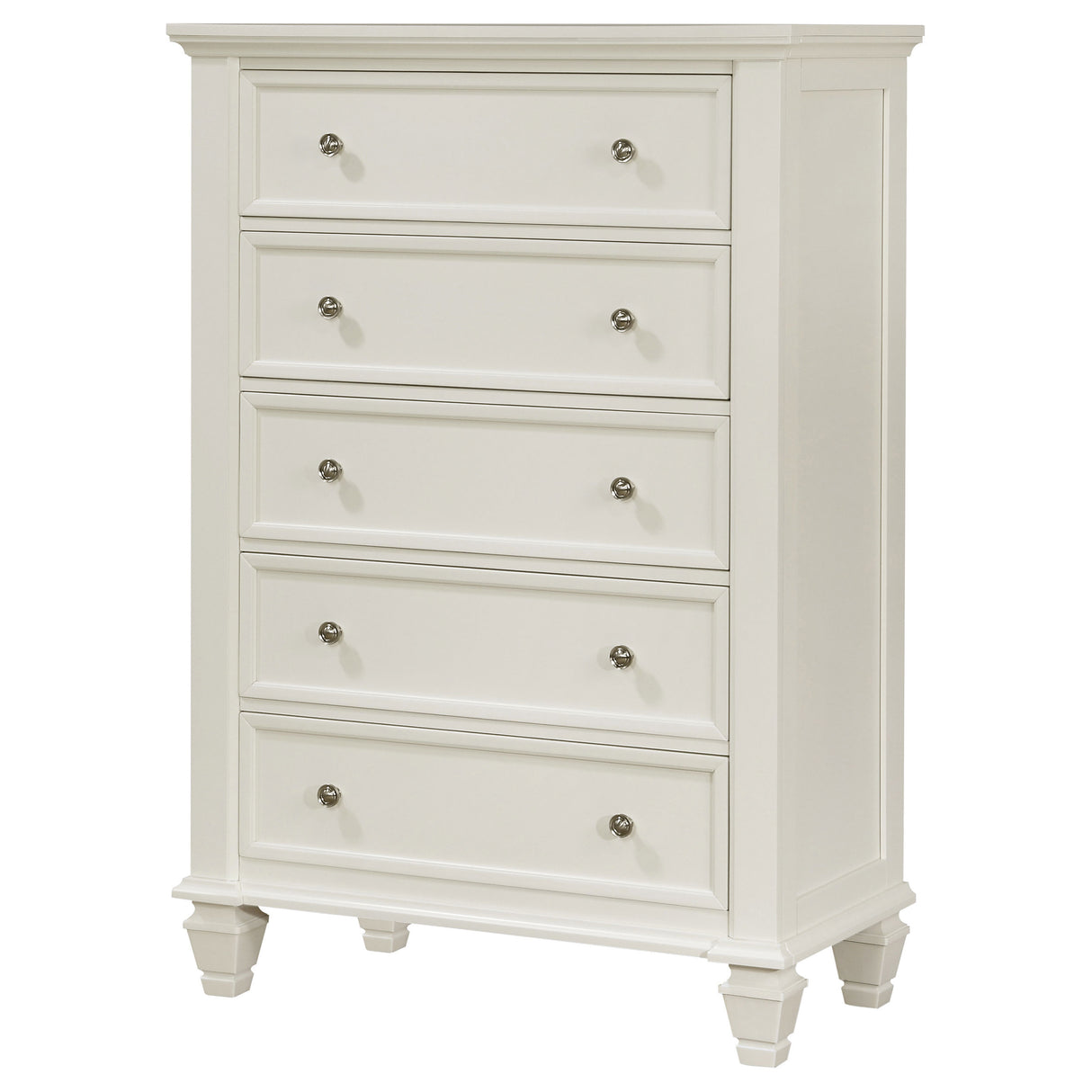 Sandy Beach 5-Drawer Rectangular Chest White