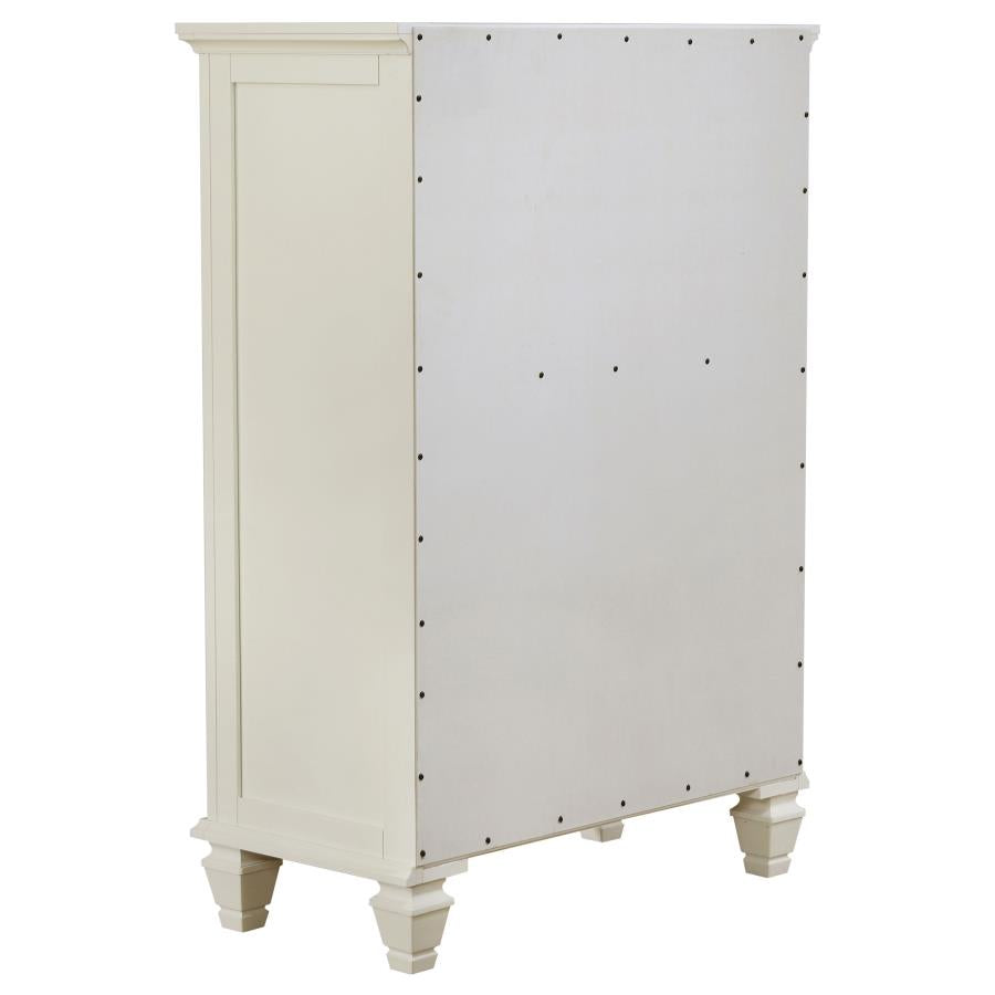 Sandy Beach 5-Drawer Rectangular Chest White