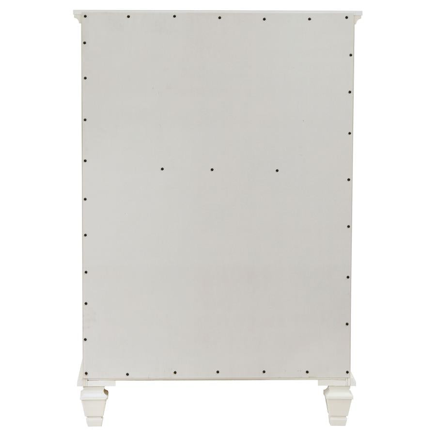Sandy Beach 5-Drawer Rectangular Chest White
