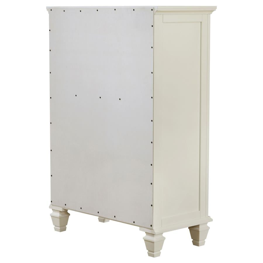 Sandy Beach 5-Drawer Rectangular Chest White