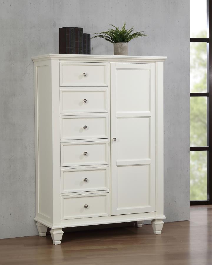 Sandy Beach 8-Drawer Door Chest Storage White