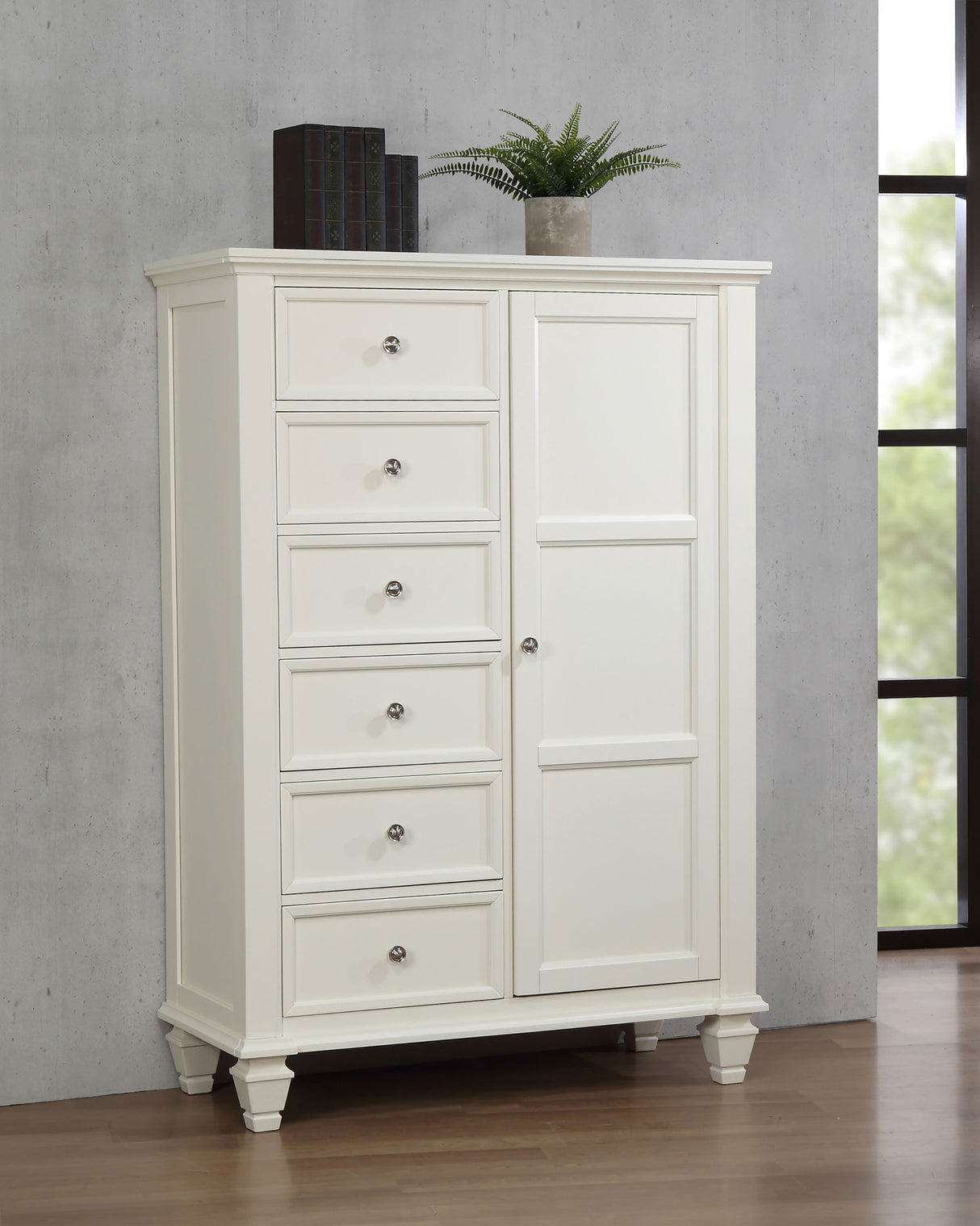 Sandy Beach 8-Drawer Door Chest Storage White