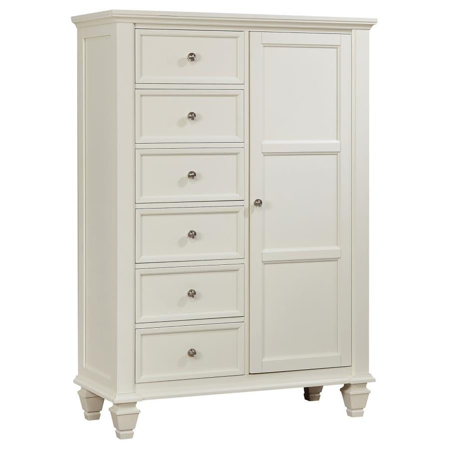 Sandy Beach 8-Drawer Door Chest Storage White