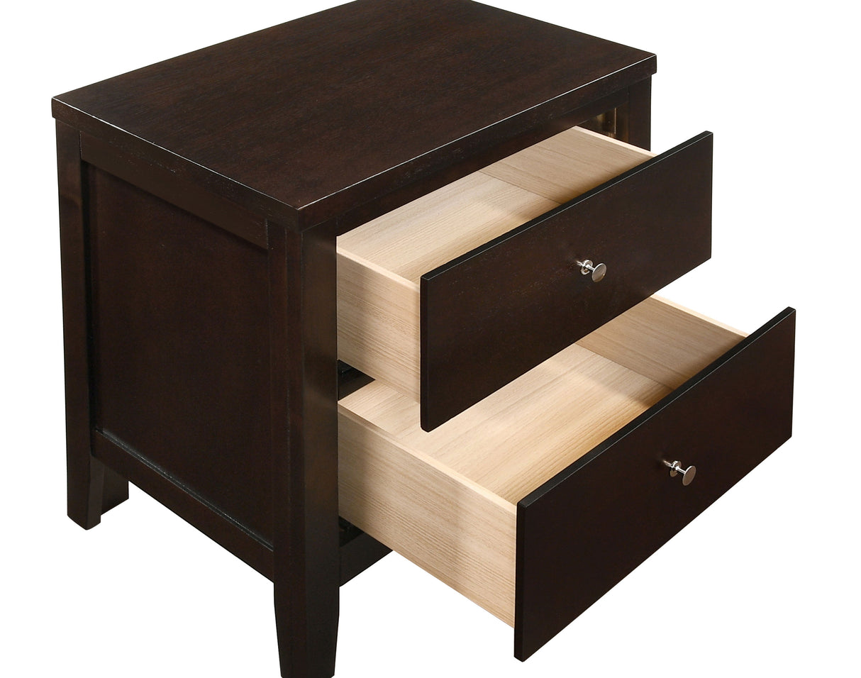 Carlton 2-Drawer Rectangular Nightstand Cappuccino