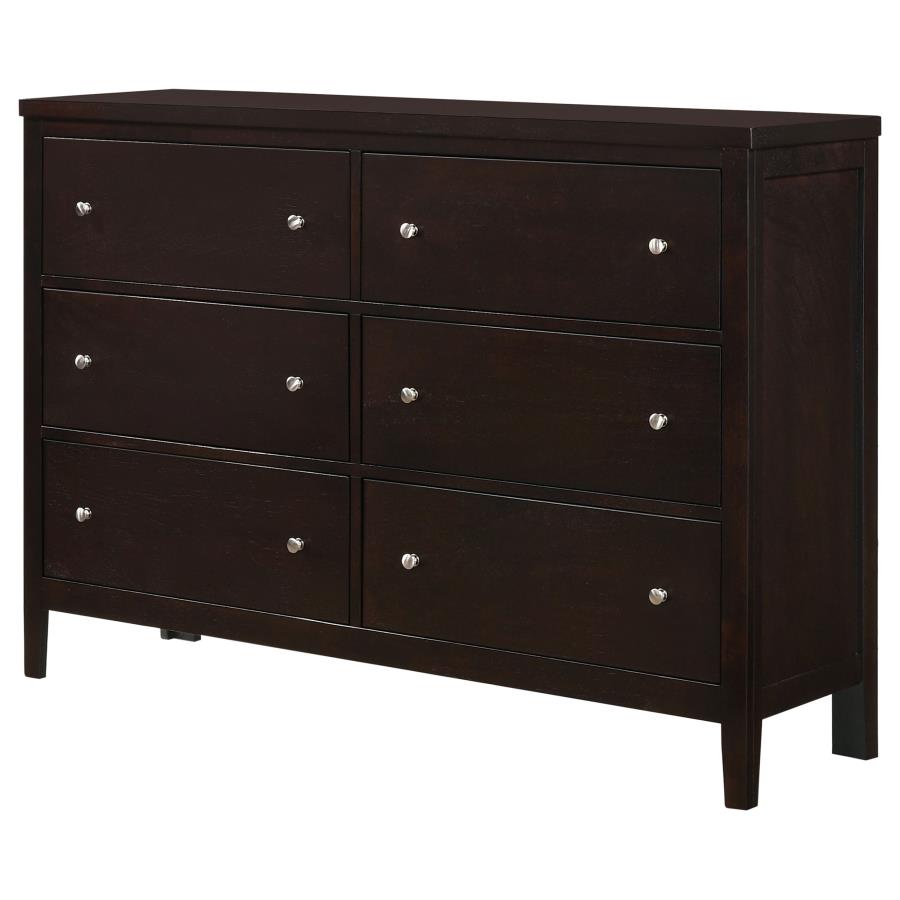 Carlton 6-Drawer Rectangular Dresser Cappuccino