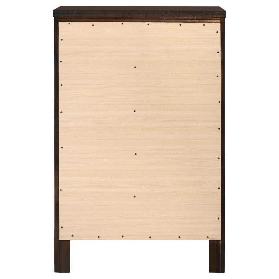 Carlton 5-Drawer Rectangular Chest Cappuccino