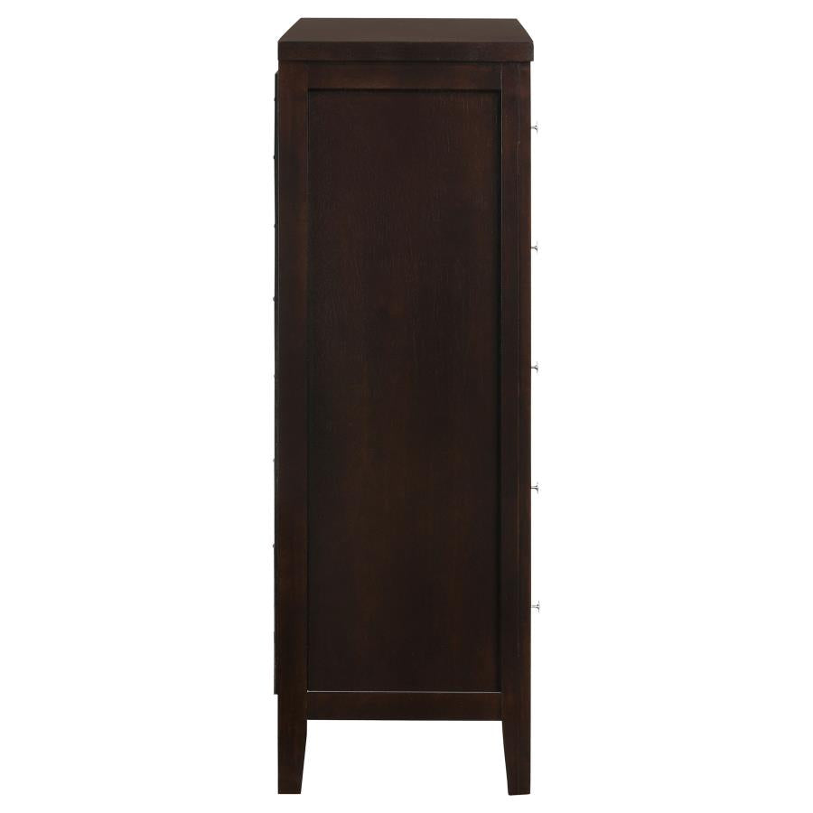 Carlton 5-Drawer Rectangular Chest Cappuccino