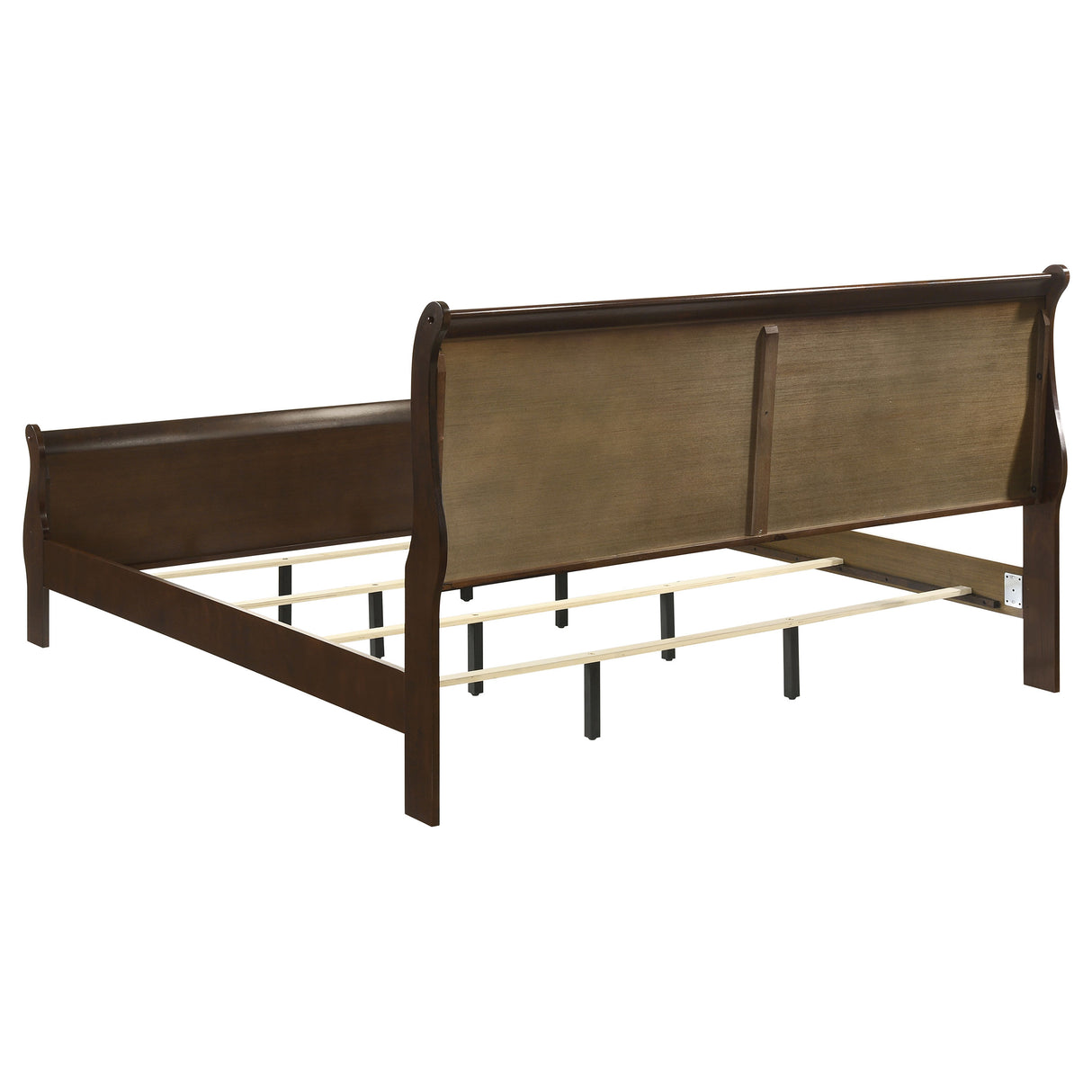Louis Philippe Cappuccino Wood Eastern King Sleigh Bed