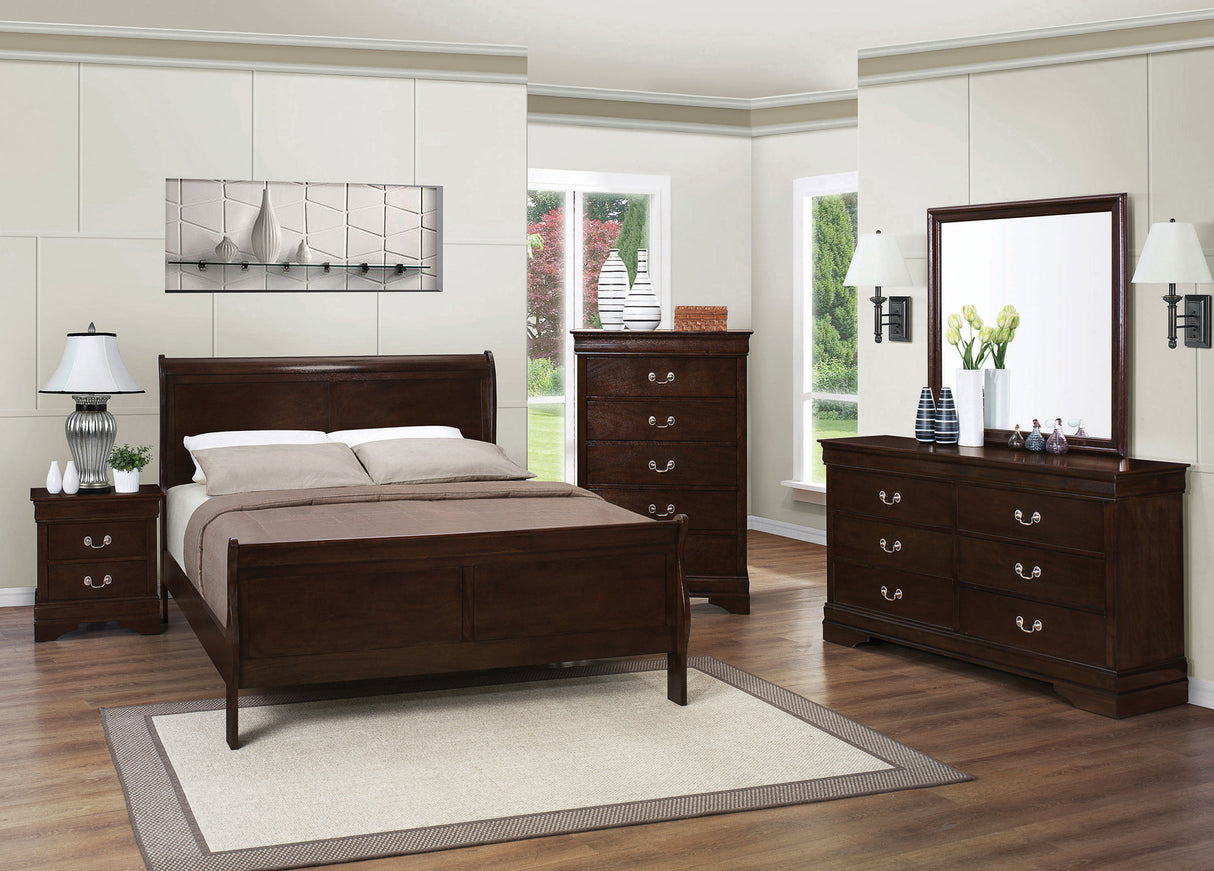 Louis Philippe Cappuccino 5-Piece Queen Bedroom Set