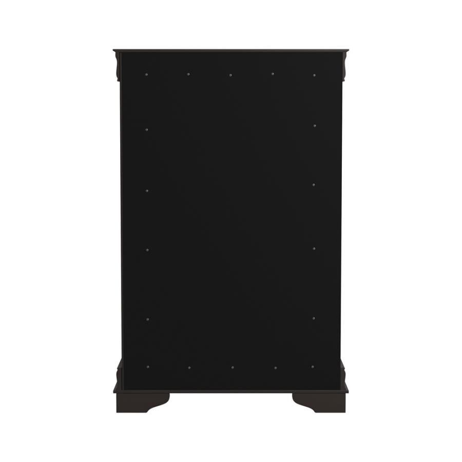 Louis Philippe 5-Drawer Chest With Silver Bails Cappuccino