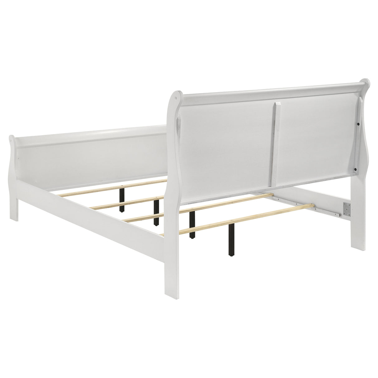 Louis Philippe White 47-Inch Eastern King Sleigh Panel Bed