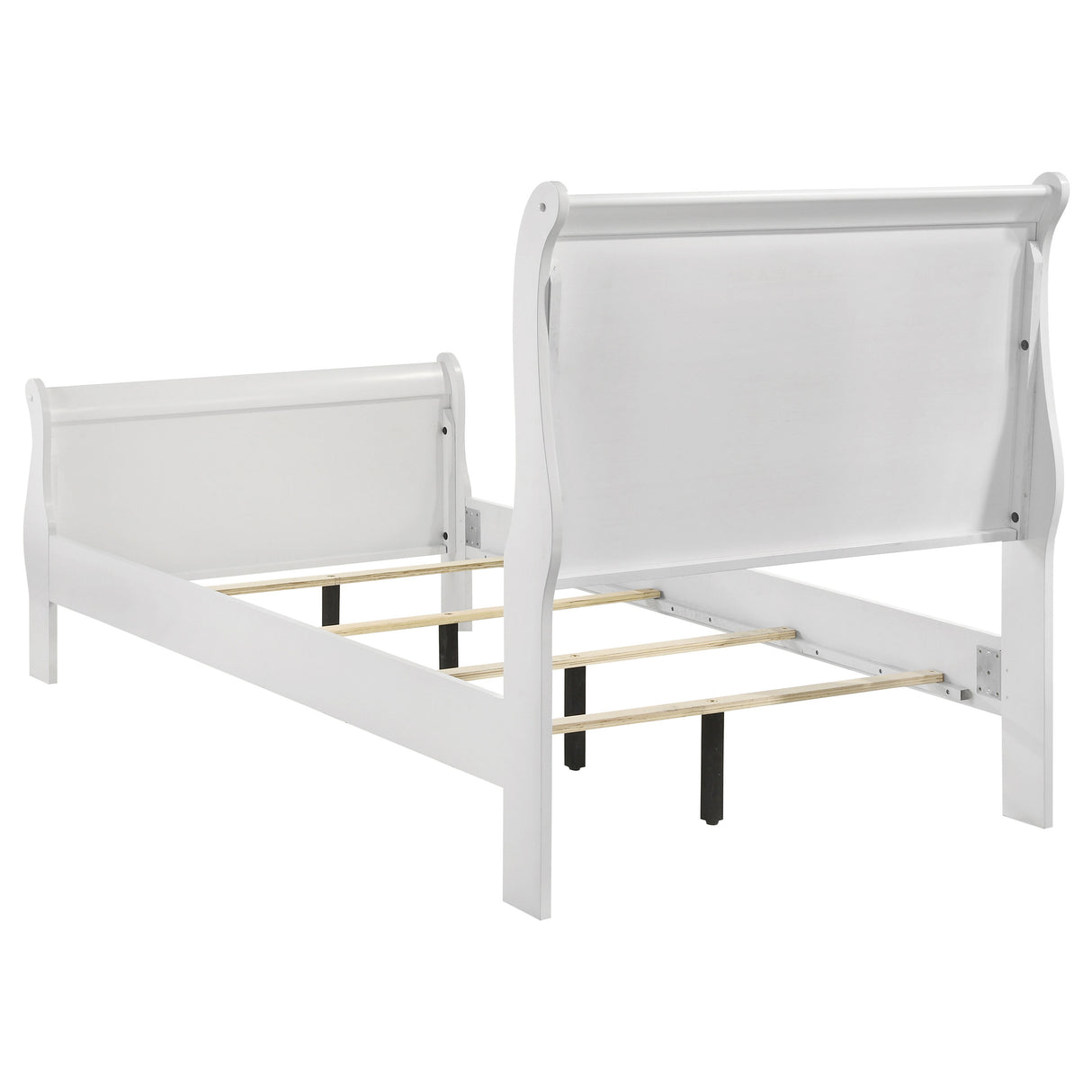 Louis Philippe White 47-Inch Twin Sleigh Panel Bed