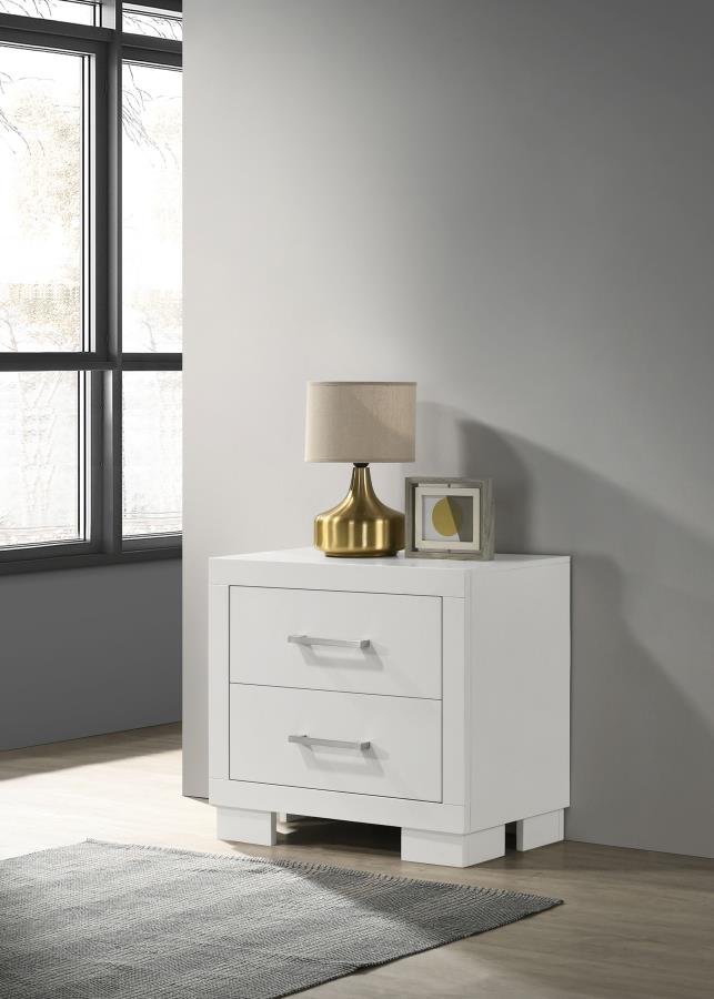Jessica 2-Drawer Nightstand White