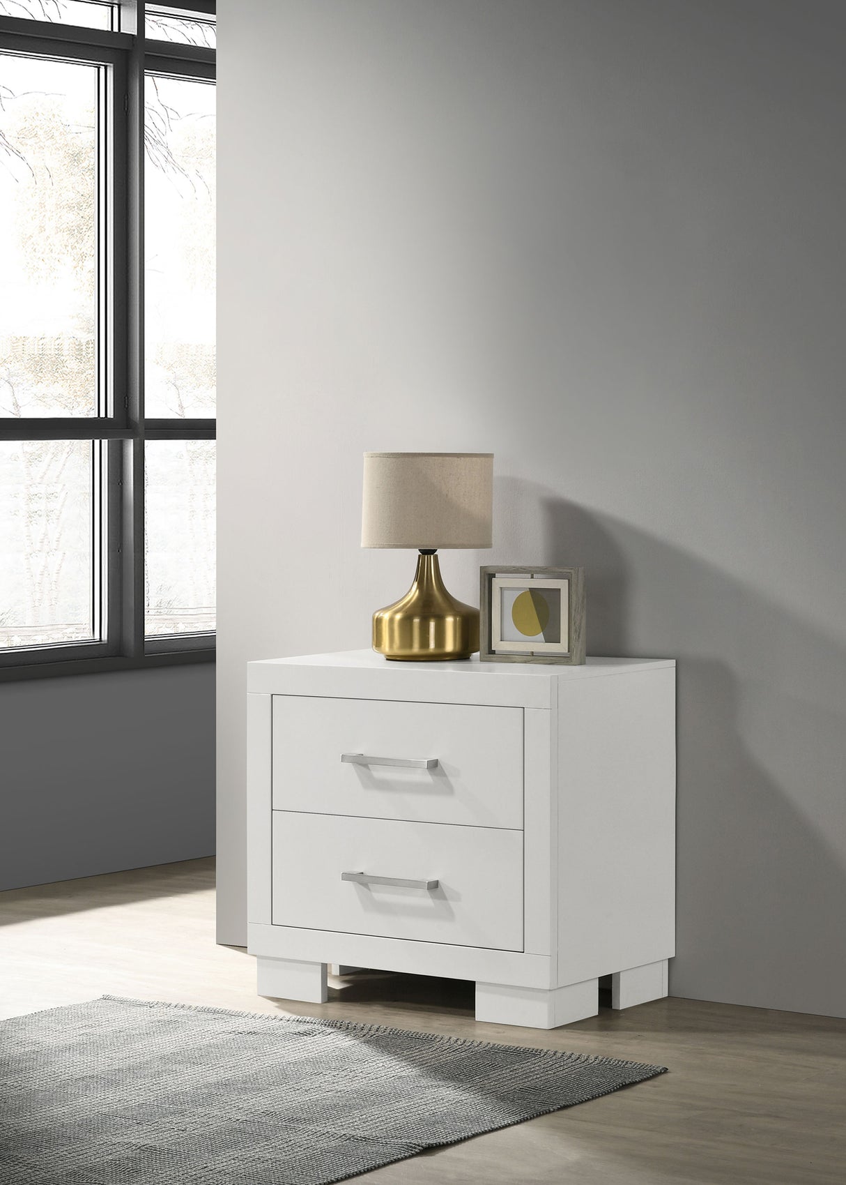 Jessica 2-Drawer Nightstand White