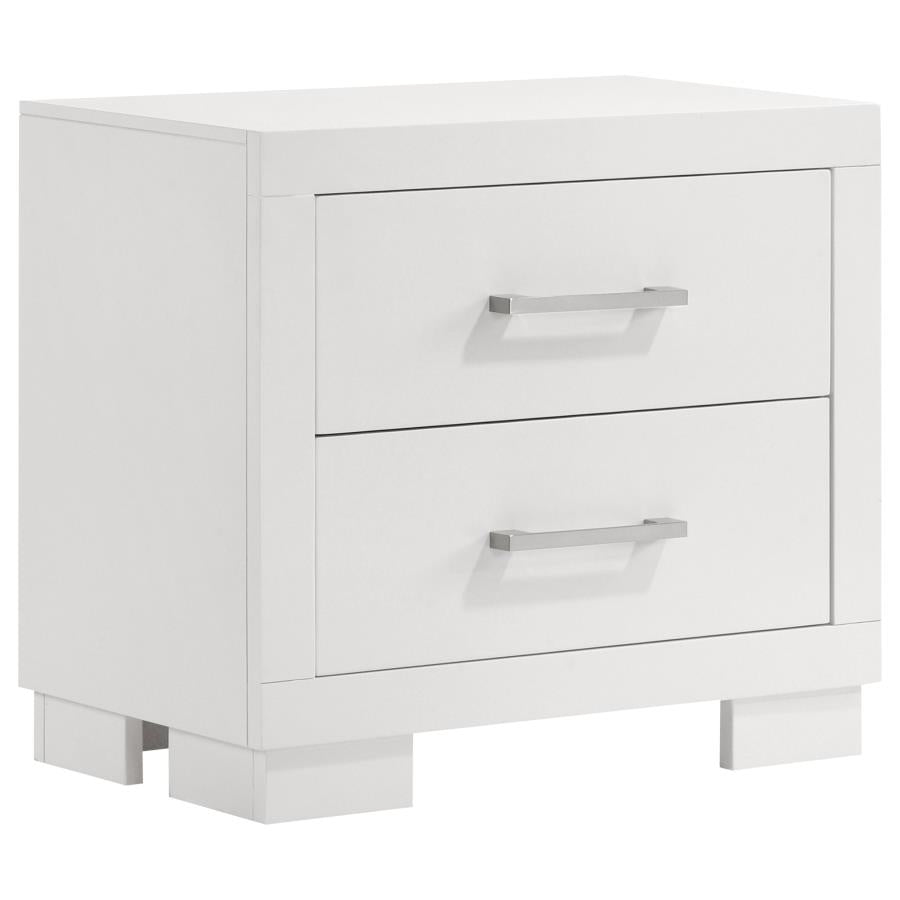 Jessica 2-Drawer Nightstand White