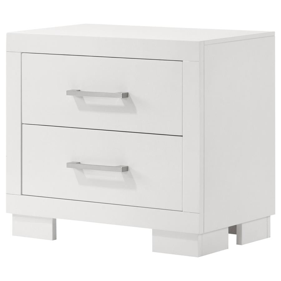 Jessica 2-Drawer Nightstand White