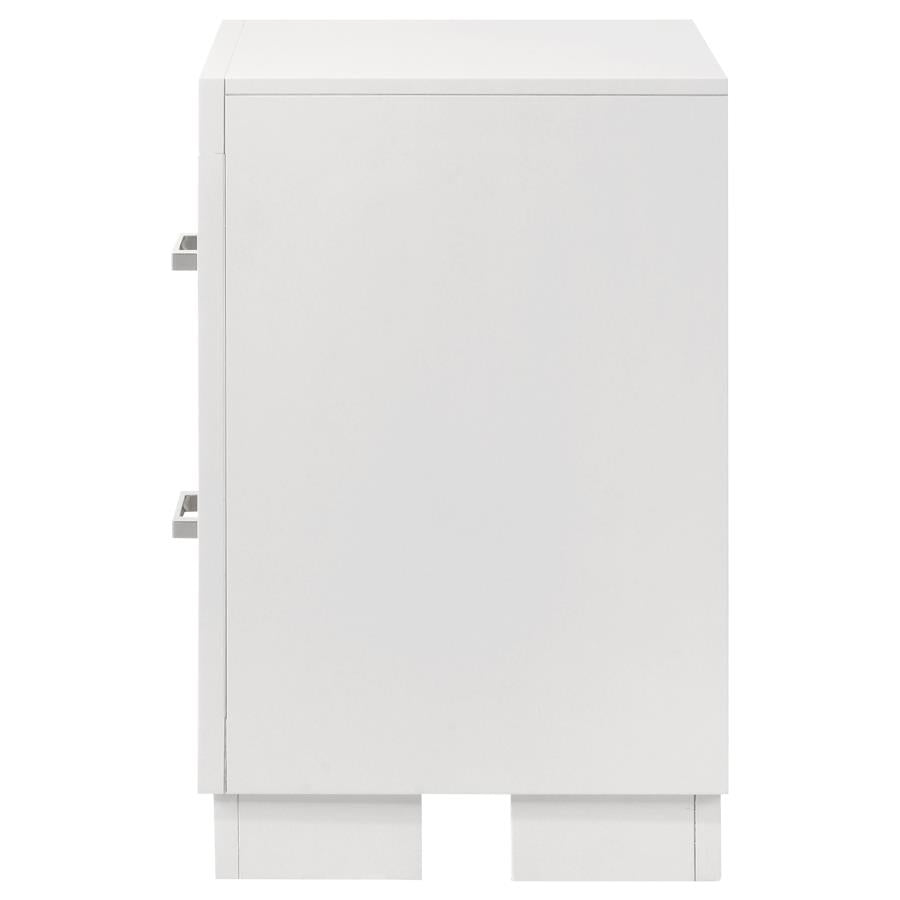 Jessica 2-Drawer Nightstand White