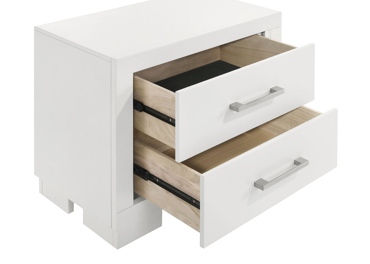 Jessica 2-Drawer Nightstand White
