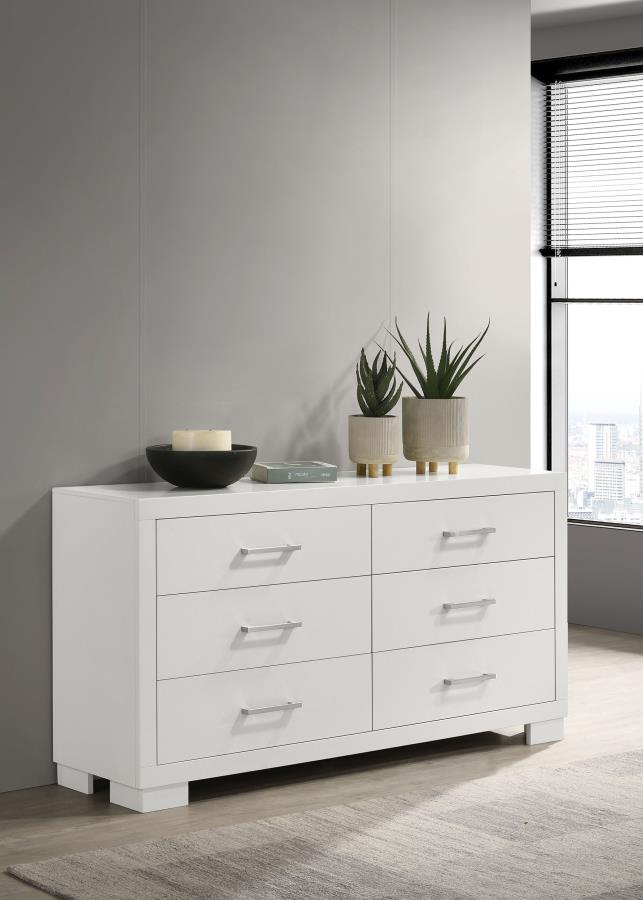 Jessica 6-Drawer Dresser White