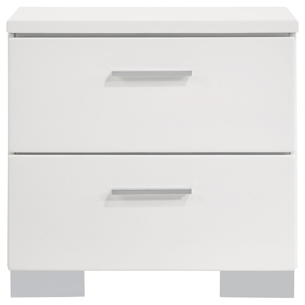 Felicity 2-Drawer Nightstand Glossy White