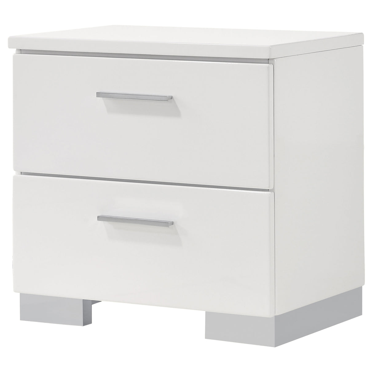 Felicity 2-Drawer Nightstand Glossy White