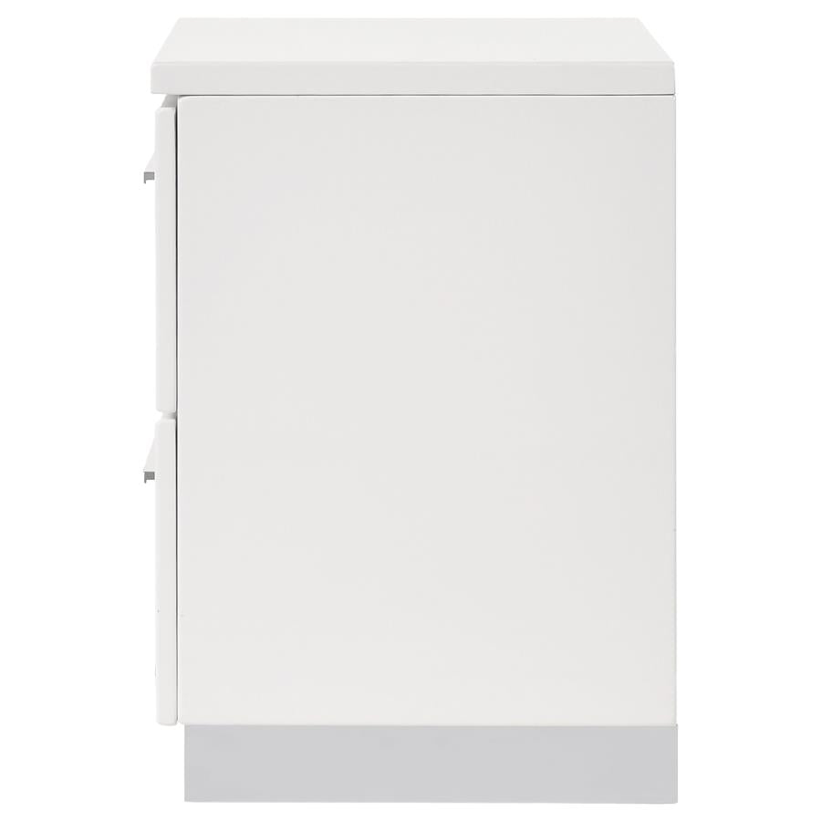 Felicity 2-Drawer Nightstand Glossy White