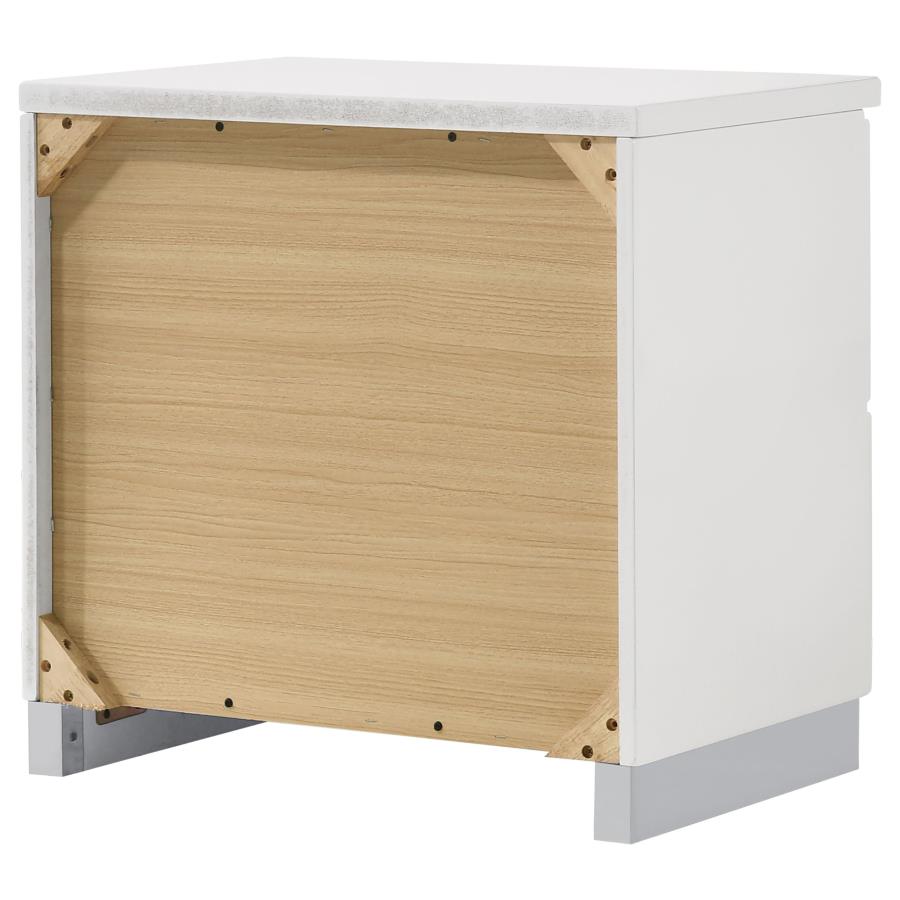 Felicity 2-Drawer Nightstand Glossy White