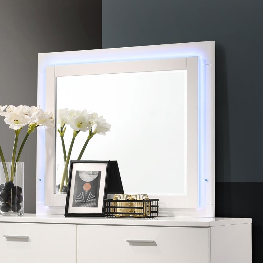 Felicity Mirror Glossy White With Led Light
