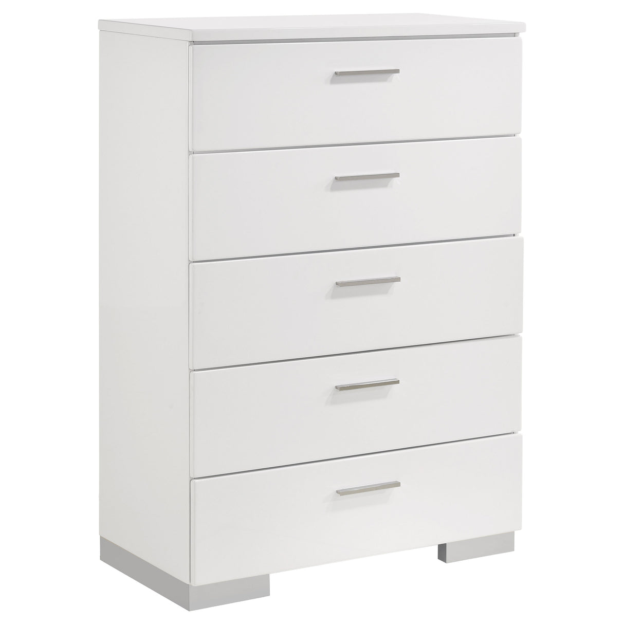 Felicity 5-Drawer Chest Glossy White