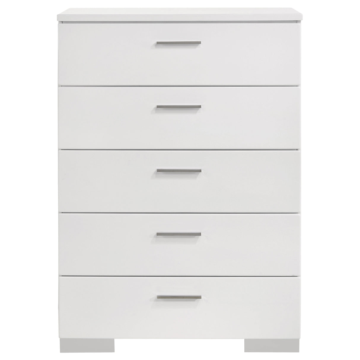 Felicity 5-Drawer Chest Glossy White