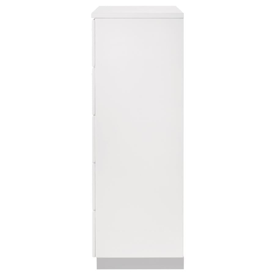 Felicity 5-Drawer Chest Glossy White